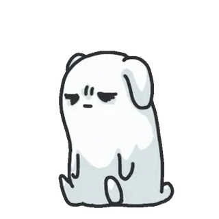 🙁 chien, chiot, triste, mignon, dessin animé, animal telegram sticker