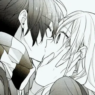 🖤 küssen, Anime, Romantik, Liebe, Paar, Manga telegram sticker