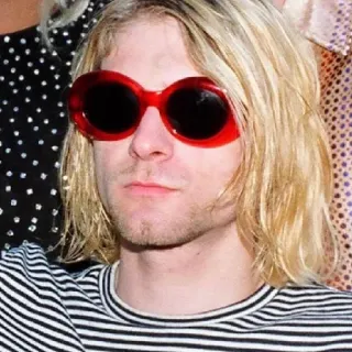 😞 Kurt Cobain kurt cobain, nirvana, músico, cantor, óculos telegram sticker