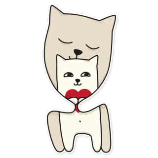 ❤ Katze, Tier, süß, Haustier, Cartoon telegram sticker