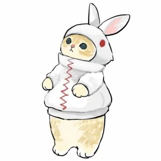 💗 kot, królik, zwierzę, słodki, kociak, zwierzę domowe, kreskówka telegram sticker