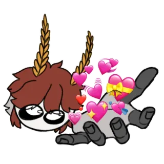 ✋ การ์ตูน, น่ารัก, ความรัก, หัวใจ, สติกเกอร์ telegram sticker