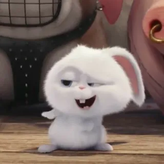 🌟 Snowball The Secret Life of Pets 兔子, 兔兔, 可爱, 卡通, 动物, 角色, 宠物 telegram sticker