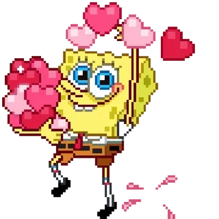 💝 Spongebob Squarepants spongebob, corazones, dibujos animados, amor, nickelodeon, san valentín telegram sticker
