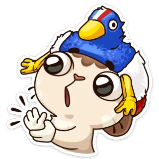 😮 cartone animato, personaggio, uccello, adesivo, divertente, carino, animale telegram sticker