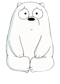 😢 Ice Bear We Bare Bears cartoon, bear, ice bear, we bare bears, sad telegram sticker