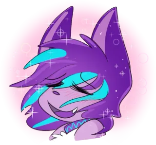 ☺️ การ์ตูน, ภาพประกอบ, สัตว์, สีม่วง, ดิจิทัลอาร์ต, น่ารัก, ประกาย telegram sticker