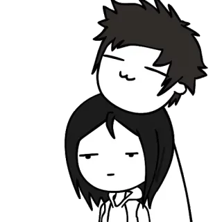 👫 Desenho animado, Casal, Fofo, Ilustração, Amor, Relacionamento telegram sticker