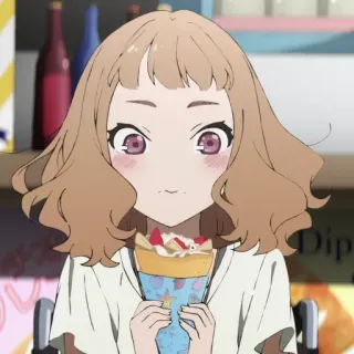 💈 Chica anime, Crepe, Personaje de dibujos animados, Ilustración telegram sticker