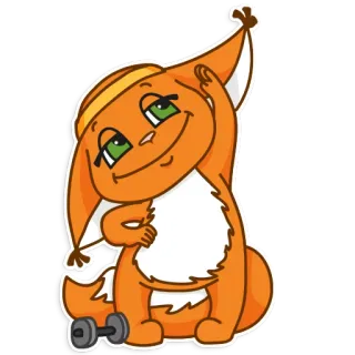💪 squirrel, exercise, fitness, dumbbell, cartoon, animal telegram sticker