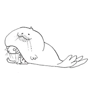 💋 foca, gatto, animale, carino, cartone animato, illustrazione telegram sticker