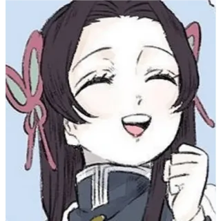 🙂 Kanao Tsuyuri Demon Slayer anime, demon slayer, kanao tsuyuri, manga, smiling, cheerful telegram sticker