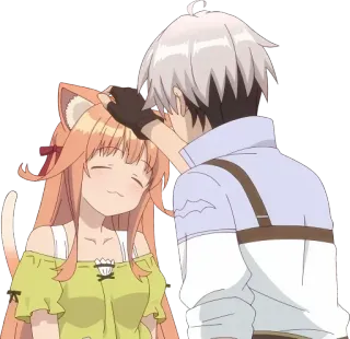 ☺️ Anime, Oreilles de chat, Câlin, Mignon, Kawaii telegram sticker