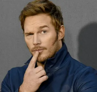 😉 Chris Pratt Chris Pratt, ator, celebridade, Hollywood, piscadela, pessoa telegram sticker