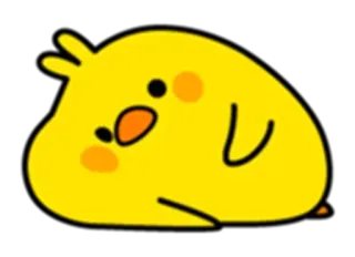 😔 frango, fofo, kawaii, amarelo, pássaro telegram sticker