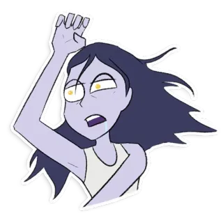 😧 cartoon, character, exhausted, tired, sweating telegram sticker