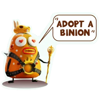 ✌ ADOPT A BINION Dessin animé, Monstre, Adopter, Créature, Personnage telegram sticker