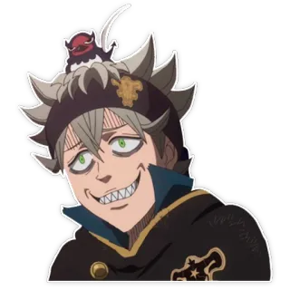 😬 Asta anime, manga, black clover, asta, chibi, sticker telegram sticker
