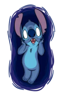 😱 Stitch Stitch, Lilo & Stitch, cute, blue, alien telegram sticker