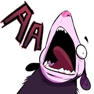 😧 YA opossum, cartoon, animal, cute, sticker whatsapp sticker