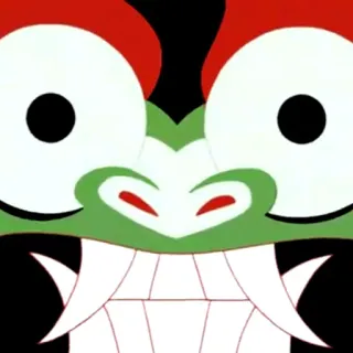 😬 Aku Samurai Jack cartone animato, cattivo, personaggio, animato, Samurai Jack, Aku whatsapp sticker