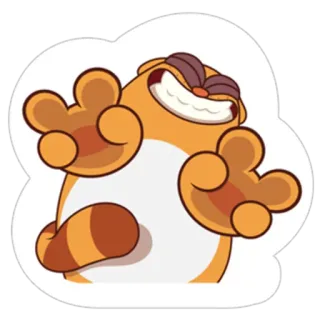 ✌ animal, chat, mignon, dessin animé, joyeux, gai telegram sticker