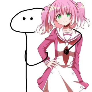 😄 Аниме, Мультфильм, Стикер, Персонаж, Манга telegram sticker