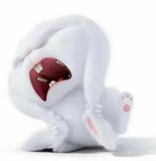 😩 rabbit, white, animal, cute, funny, cartoon telegram sticker