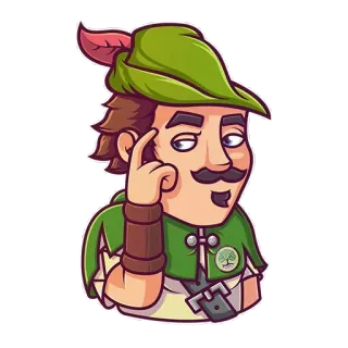🤔 Robin Hood Robin Hood, arqueiro, desenho animado, personagem, herói, verde telegram sticker