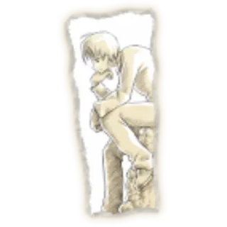 😕 мужчина, сидит, созерцание, размышление, эскиз, рисунок whatsapp sticker
