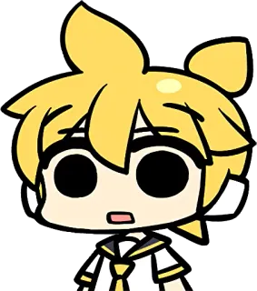 😶 Kagamine Rin vocaloid, аниме, kagamine rin, милый, чиби telegram sticker