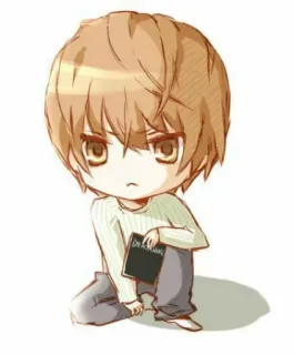 🥺 Light Yagami Death Note DEATH NOTE anime, manga, death note, light yagami, chibi telegram sticker