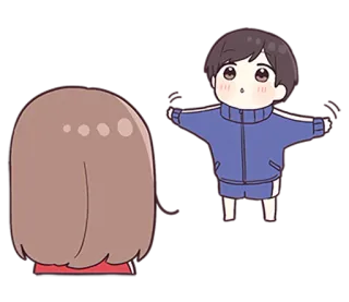 🌟 Anime, Chibi, Uniforme escolar, Desenho animado, Bonito telegram sticker