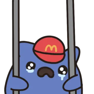 🚨 Dibujo animado, Triste, Llorando, Cárcel, McDonalds, Sombrero telegram sticker