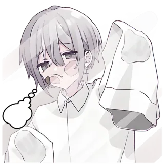 🫥 anime, cartoon, character, sticker, manga, illustration telegram sticker