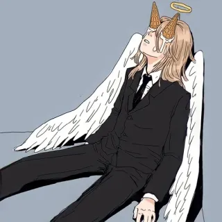 🍦 ангел, крылья, костюм, аниме, персонаж, ореол telegram sticker