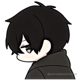 😒 anime, boy, sad, cartoon, character whatsapp sticker