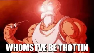 😡 Master Roshi Dragon Ball WHOMSTVE BE THOTTIN anime, meme, funny, dragon ball, roshi telegram sticker