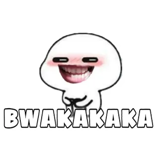 😂 BWAKAKAKA Cartoon, Emoji, Grappig, Lachen, Meme telegram sticker