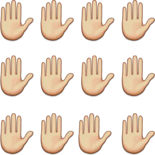✋ mano, emoji, palma, saludo, parar whatsapp sticker
