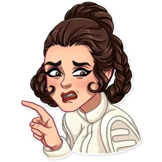 😦 Leia Organa Star Wars Принцесса Лея, Кэрри Фишер, Звездные войны, Персонаж, Фильм, Космическая опера telegram sticker