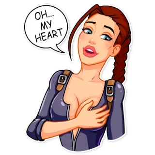 😨 OH...MY HEART женщина, сердце, мультфильм, девушка, эмоция telegram sticker