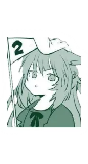 😿 2 anime, bandera, chica, número 2 telegram sticker