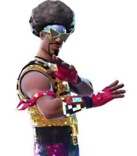 💪 fortnite, game, nhân vật, skin, disco telegram sticker