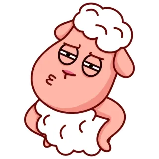 😗 Schaf, Tier, Süß, Lustig, Cartoon, Ausdruck, Sticker whatsapp sticker