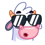 💥 cow, animal, sunglasses, cool, cartoon telegram sticker