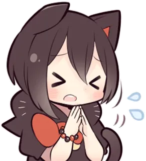 🙏 Anime, Garota gato, Chibi, Fofo, Kawaii, Pedido whatsapp sticker