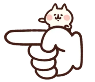 😐 chỉ, mèo, ngón tay, hình minh họa, phim hoạt hình telegram sticker