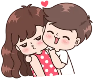😃 amour, couple, relation, mignon, dessin animé, coeur telegram sticker