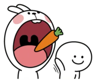 😮 konijn, wortel, schattig, konijntje, cartoon telegram sticker